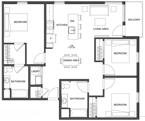 a blueprint of a floor plan of a house